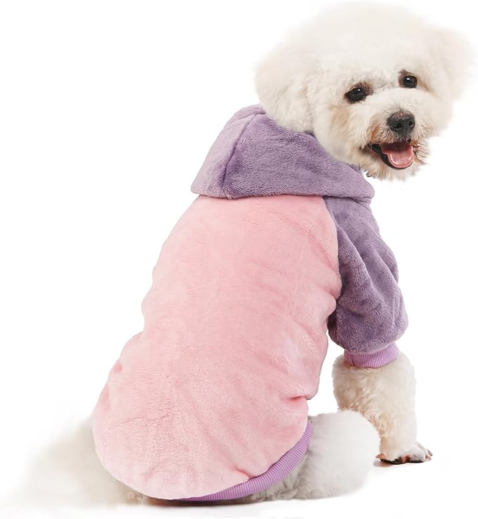 FabriCastle Dog Hoodie Sweater, Dog Clothes, Dog Coat, Dog Jacket for Small or Medium Dogs Boy or Girl, Ultra Soft and Warm Cat Pet Sweaters (Pink Body, Medium) - PAWPICO