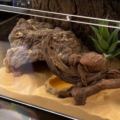 Reptile Simulation Rock Cave Hideouts Terrarium Habitat Décor Bearded Dragon Hideout for Turtles Lizards Snakes Crab (Large) LUCOSIU