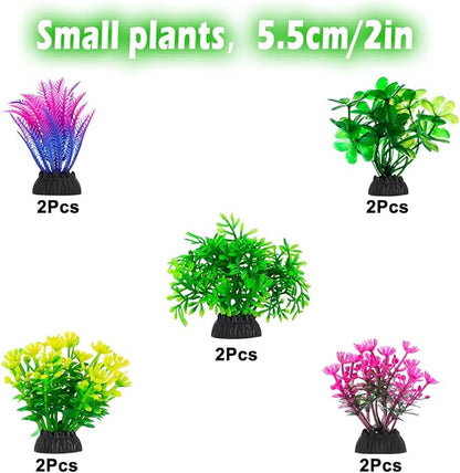 CousDUoBe 30Pcs Aquarium Plants, Fish Tank Accessories Artificial Aquatic Plants,Full Set of Fish Tank Decorations, Various Sizes CousDUoBeAquariumfishtankdecoration