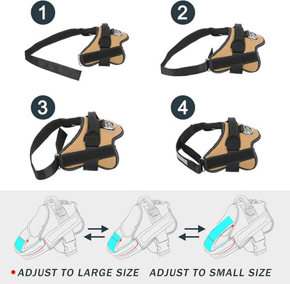 Bolux Dog Harness, No-Pull Reflective Dog Vest, Breathable Adjustable Pet Harness with Handle for Outdoor Walking - No More Pulling, Tugging or Choking (Army Yellow, L) Bolux