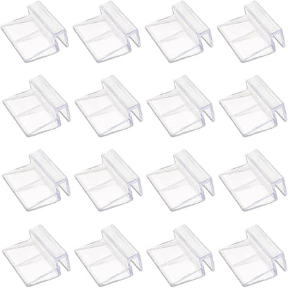 16 PCS 6mm Acrylic Aquarium Cover Clip, Clear Fish Tank Glass Cover Clip Support Holder Universal Lid Clips for Rimless Aquariums LEEFONE