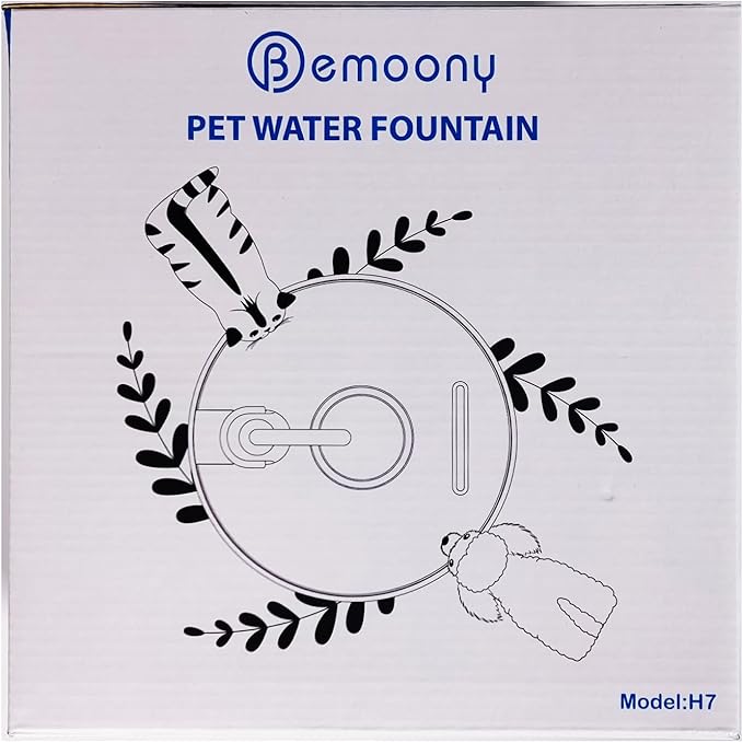 Cat Water Fountain:with 6 Carbon Filters + 3 Sponge Filters - BEMOONY 108oz/3.2L Pet Water Fountain - Water Fountains for Cats Indoor Quiet Water Pump - Faucet Cat Fountain Suitable for Cats and Dogs - PAWPICO