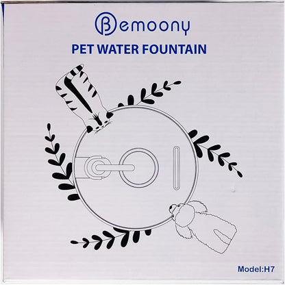 Cat Water Fountain:with 6 Carbon Filters + 3 Sponge Filters - BEMOONY 108oz/3.2L Pet Water Fountain - Water Fountains for Cats Indoor Quiet Water Pump - Faucet Cat Fountain Suitable for Cats and Dogs - PAWPICO