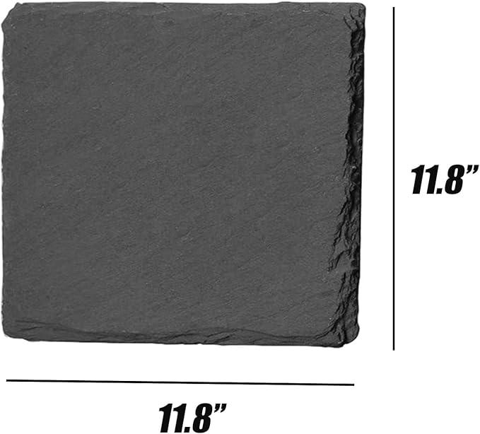 Reptile Basking Platform 2Pcs 11.8'' Large Tortoise Rock Plate Slate Feeding Platform Food Dish Bowl Turtle Bathing Rock Rest Terrace for Chameleon Lizard Bearded Dragon Gecko Snake Frog Newt (30CM) Tfwadmx