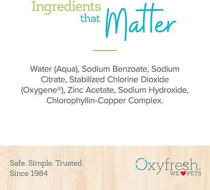Oxyfresh Premium Pet Dental Care Solution Pet Water Additive: Best Way to Eliminate Bad Dog Breath and Cat Bad Breath - Fights Tartar & Plaque - So Easy, Just Add to Water! Vet Recommended 128 oz. Oxyfresh