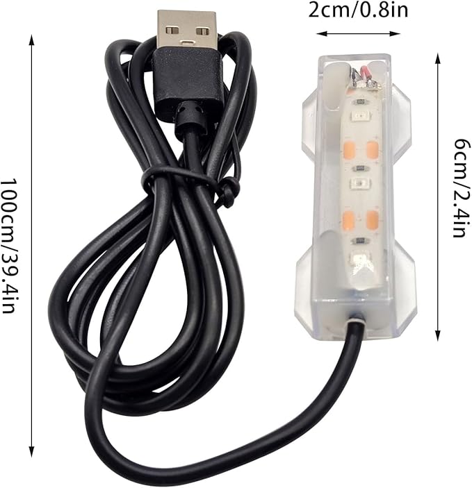 Flylin 4PCs 5V USB Aquarium Light, Smal Decoration LED Lighting Lamp, Aquarium Water Plant Light for Desktop Fish Tank Indoor Water Garden (Colorful) Flylin