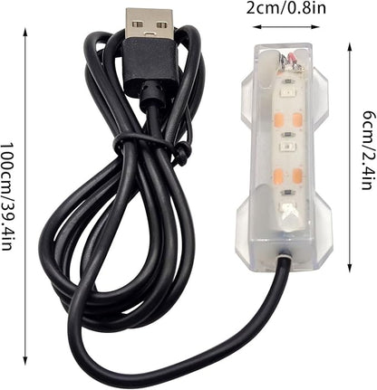 Flylin 4PCs 5V USB Aquarium Light, Smal Decoration LED Lighting Lamp, Aquarium Water Plant Light for Desktop Fish Tank Indoor Water Garden (Colorful) Flylin