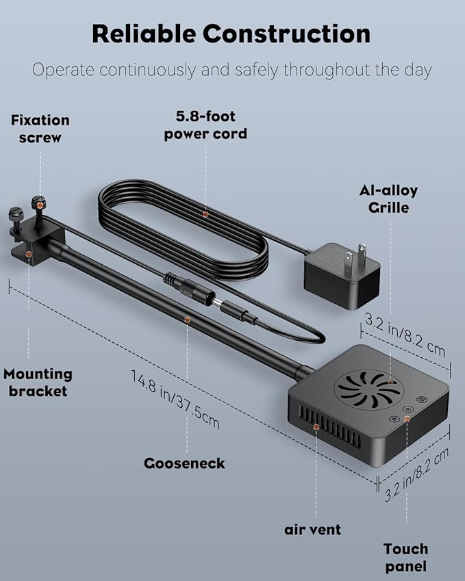 Pawfly 15 W Saltwater Aquarium Light Clip On LED Reef Light for Corals Dimmable LED Aquarium Light with Touch Control Marine Fish Tank Light with Adjustable Brightness Brilliant Blue White Red Lights Pawfly