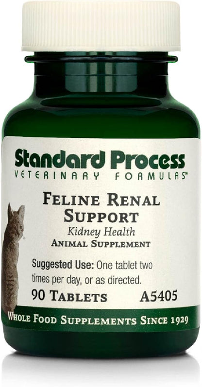 Standard Process Feline Renal Support - Cat Supplement to Support Kidney & Urinary Health - Cat Supplies with Whole Food Ingredients - Feline Supplement for Kidney Function Support - 90 Tablets StandardProcess