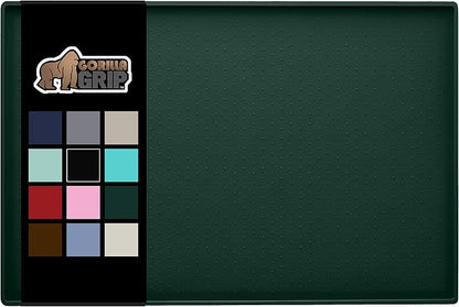 Gorilla Grip 100% Waterproof Raised Edge BPA Free Silicone Pet Feeding Mat, Dog Cat Food Mats Contain Spills Protects Floors, Placemats for Cats and Dogs Water Bowl, Pets Accessories 28x18 Green - PAWPICO