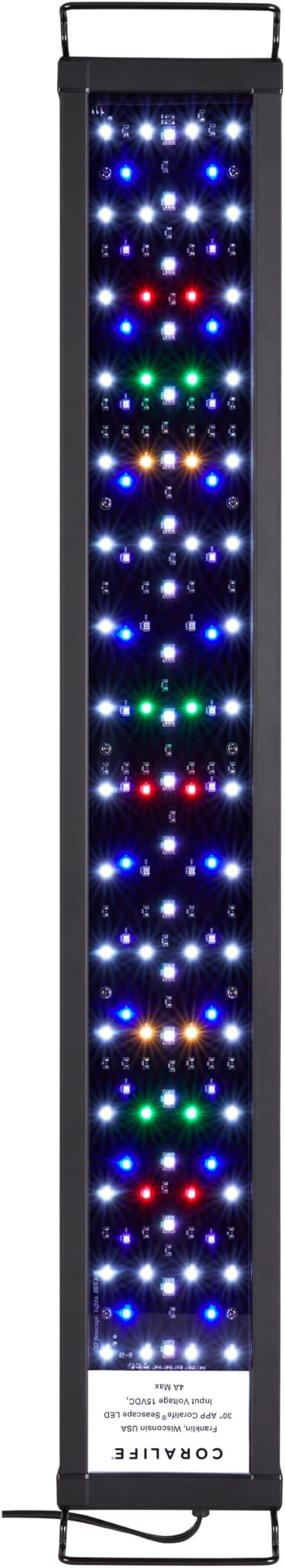 Coralife Fish Tank Aquarium Seascape WiFi/Bluetooth Smart LED Light Fixture, 30-36" Coralife
