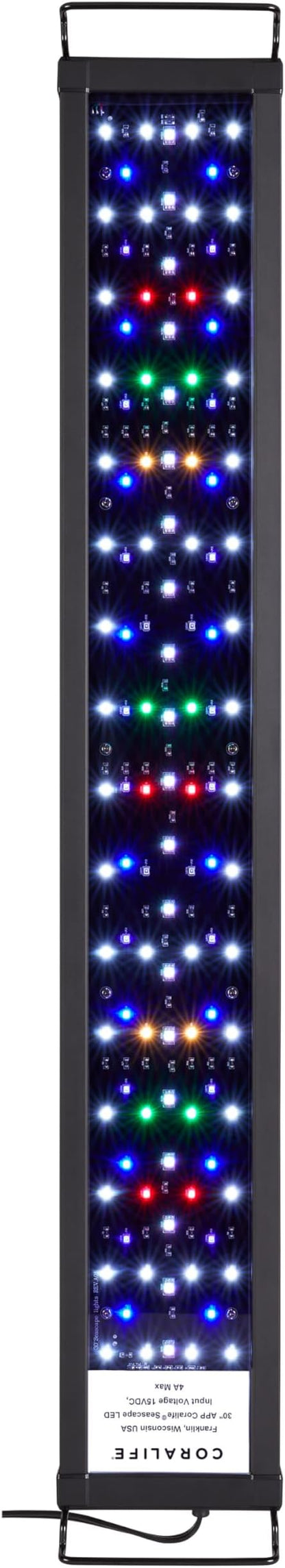 Coralife Fish Tank Aquarium Seascape WiFi/Bluetooth Smart LED Light Fixture, 30-36" Coralife