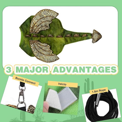 Rabbit Harness Leash Set, Halloween Rabbit Costume Adjustable Small Animal Dinosaur Leash Harness for Rabbits (Large HOKABLE