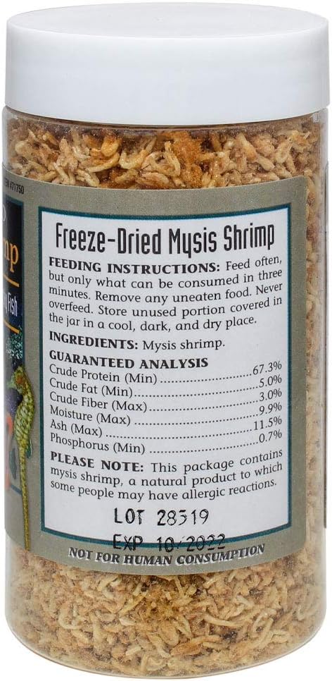 San Francisco Bay Brand Freeze-Dried Mysis Shrimp - Premium Fish Food, Tetra Fish Food, Tropical Fish Food - Ideal for Freshwater and Saltwater Fish, Cichlids, Angels, Seahorses - 0.49 oz (14g) SanFranciscoBayBrand