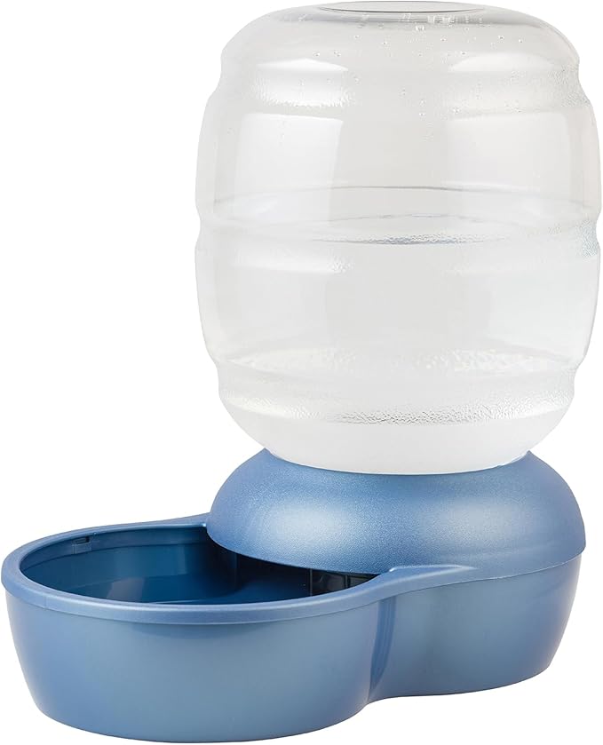 Petmate Replendish Automatic Gravity Waterer for Cats and Dogs, BPA-Free, No Batteries Required, Includes Charcoal Filter, 4 Gallons, Made in USA,Blue - PAWPICO