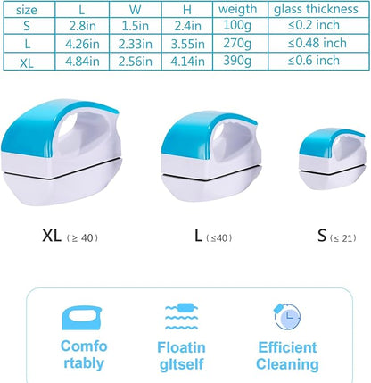 Magnetic Aquarium Fish Tank Glass Algae scrapers Glass Cleaner Scrubber Clean Brush [Floating,Scratch-Free,Non-Slip,magnetizing] XL Neptonion