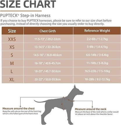 PUPTECK Adjustable Dog Harness Collar and Leash Set Step in No Pull Pet Harness for Small Medium Dogs Puppy and Cats Outdoor Walking Running, Soft Mesh Padded Reflective Vest Harnesses, Khaki XXS PUPTECK