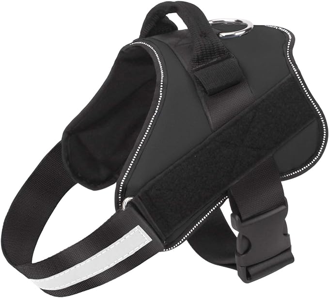Bolux Dog Harness, No-Pull Reflective Dog Vest, Breathable Adjustable Pet Harness with Handle for Outdoor Walking - No More Pulling, Tugging or Choking (Black, S) Bolux