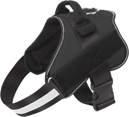 Bolux Dog Harness, No-Pull Reflective Dog Vest, Breathable Adjustable Pet Harness with Handle for Outdoor Walking - No More Pulling, Tugging or Choking (Black, S) Bolux