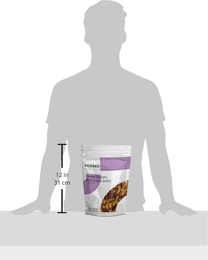 Amazon Brand - Solimo Sweet Potato & Duck Jerky Dog Treats, 2 pounds (Pack of 2) - PAWPICO