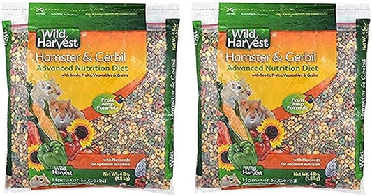 Wild Harvest Hamster and Gerbil Advanced Nutrition Diet, 4-Pound, Multicolor, One Size (E1950W), 4 pounds (Pack of 2) Wild+Harvest