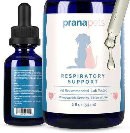 PranaPets Respiratory Support Supplement for Dogs & Cats | Naturally Promotes Optimal Respiratory Function in Pets | Safely aids with Symptoms of Seasonal Allergies PranaPets-HerbalRemedies