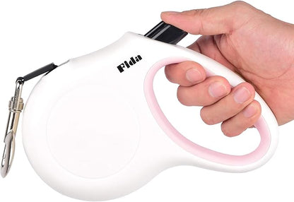 Fida Retractable Dog Leash Large Breed, Heavy Duty 16 ft Dog Walking Leash for Large Dogs up to 110 lbs, 360° Tangle Free, White Fida
