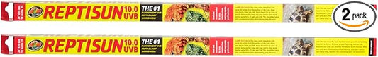 Zoo Med 2 Pack of T8 ReptiSun 10.0 UVB, 24 Inch, 17 Watt, Reptile Habitat Lighting ZooMed