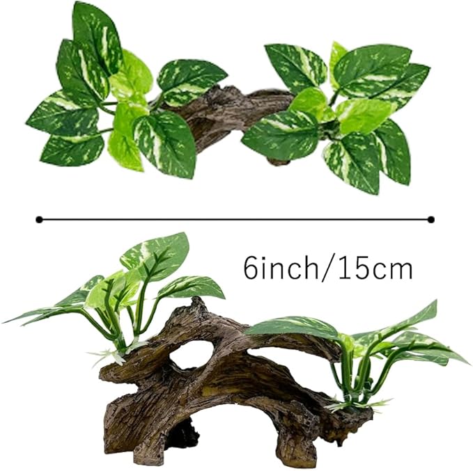 Smoothedo-Pets Fish Tank Decorations Aquarium Decor Ornaments Betta Silk Leaf pad Hammock Artifical Driftwood Cave Goldfish Bowl Accessories (Type-A) EnvironmentFriendlyArtificialPlasticPlantAquariumDecoration