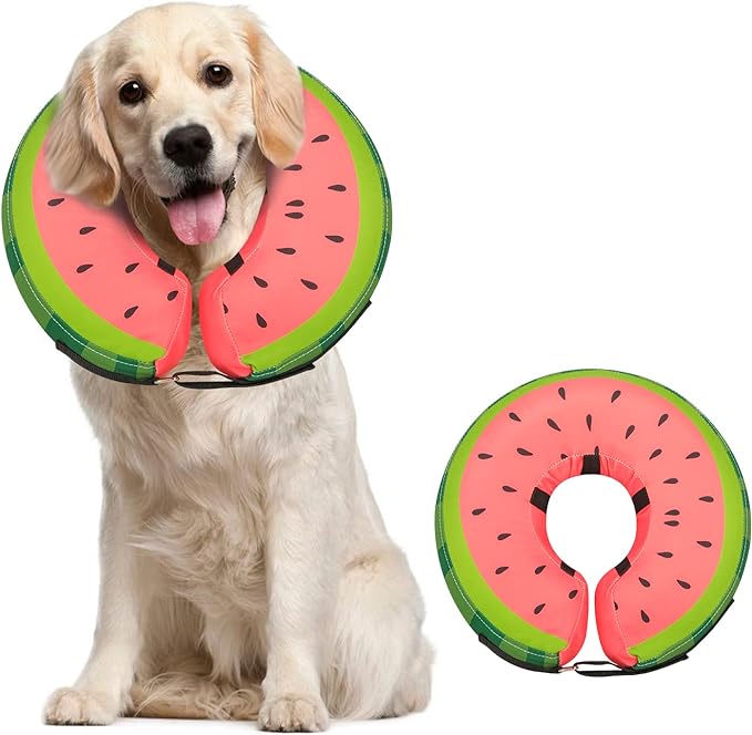 Dog Cone Collar for Small Medium Large Dogs for After Surgery, Pet Inflatable Neck Donut Collar Soft Protective Recovery Cone for Dogs and Cats - Alternative E Collar Does not Block Vision - Red,L MIDOG