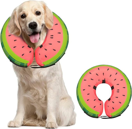 Dog Cone Collar for Small Medium Large Dogs for After Surgery, Pet Inflatable Neck Donut Collar Soft Protective Recovery Cone for Dogs and Cats - Alternative E Collar Does not Block Vision - Red,L MIDOG