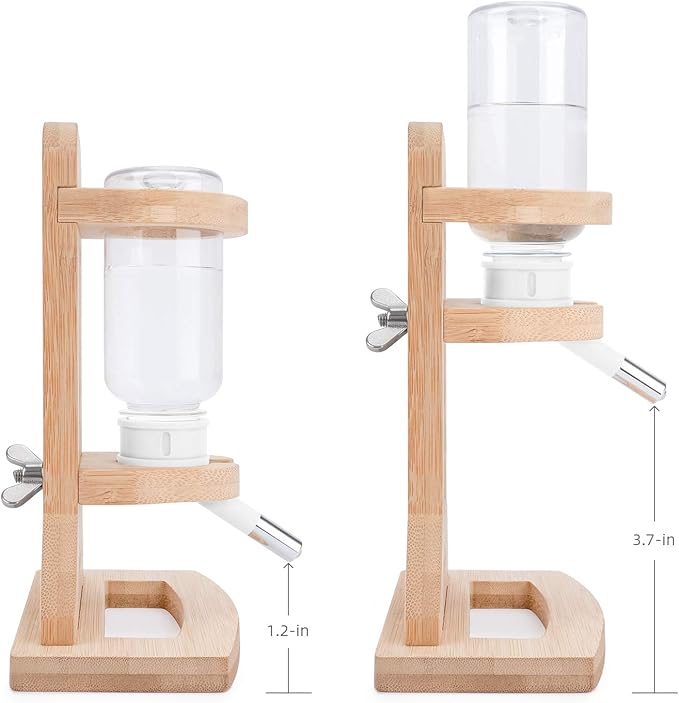Niteangel Water Bottle with Stand for Syrian Dwarf Hamsters Gerbils Mice Rats Degus Small pet Rodents(White) Niteangel