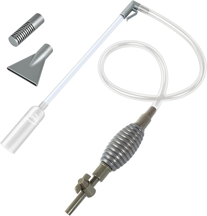 Ponpon Aquarium Siphon Vacuum Cleaner for Gravel and Sand, Fish Tank Vacuum Gravel Cleaner, Manually Fish Tank Water Changer Ponpon