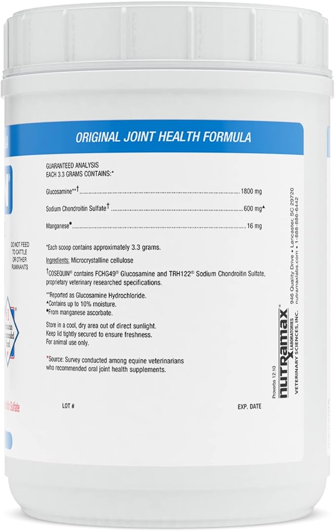 Nutramax Cosequin Original Joint Health Supplement for Horses - Powder with Glucosamine and Chondroitin, 1400 Grams NutramaxLaboratories
