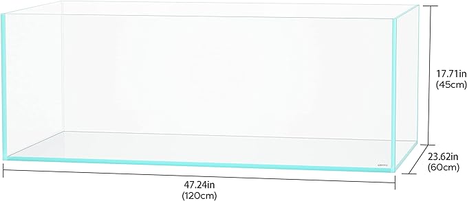 LANDEN 120P 78.4 Gallon Rimless Low Iron Aquarium Tank, W47.2×D23.6×H17.7 in(120x60x45cm); 12 mm Thickness with Nano Foam Leveling Mat Included Landen