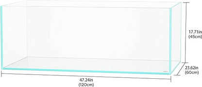 LANDEN 120P 78.4 Gallon Rimless Low Iron Aquarium Tank, W47.2×D23.6×H17.7 in(120x60x45cm); 12 mm Thickness with Nano Foam Leveling Mat Included Landen