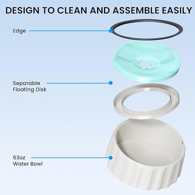 Dog Water Bowl No Spill 70oz/2L Large Capacity Dog Water Bowl Dispenser Non Slip No Splash Dog Water Bowl Pet Slow Feeder No Drip Dog Water Bowl on Vehicle Slow Water Bowl for Dogs and Cat Green - PAWPICO