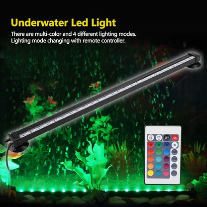 TOPINCN LED Aquarium Light Fish Tank Bubble Light Underwater Led Light with Remote Control + Manual Color Change - Highlight Colorful Aquarium Light Kit(US Plug)(46cm) TOPINCN