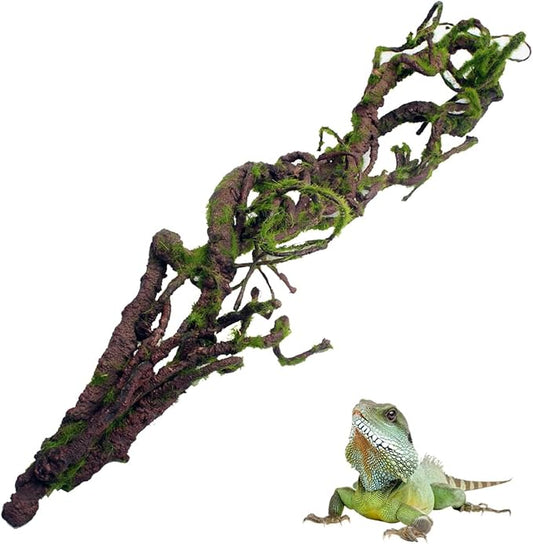 BNOSDM Reptile Bend-A-Branch Vines with Moss Bendable Jungle Climbing Vine Pet Habitat Decor for Bearded Dragons Chameleon Geckos Snakes Lizards Frogs BNOSDM