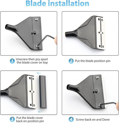 Algae Scraper for Glass Aquariums, Fish Tank Cleaner, Aquarium Algae Scrapers with 10 Stainless Steel Blades. Pronetcus