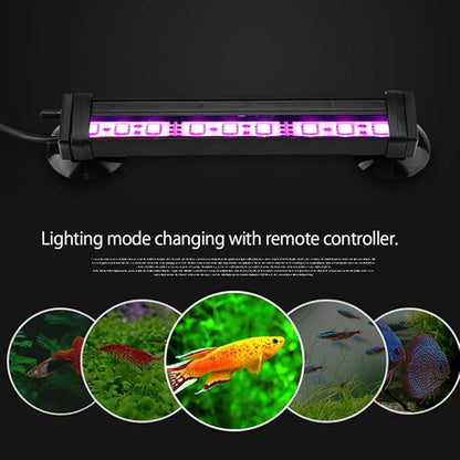 TOPINCN LED Aquarium Light Fish Tank Bubble Light Underwater Led Light with Remote Control + Manual Color Change - Highlight Colorful Aquarium Light Kit(US Plug)(16cm) TOPINCN