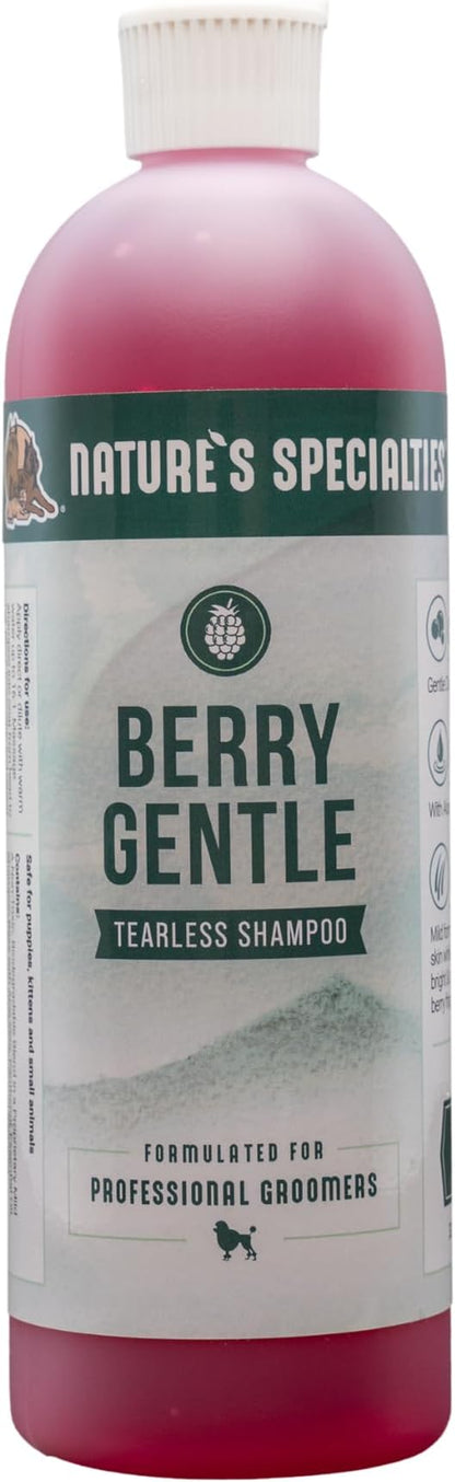 Nature's Specialties Berry Gentle Ultra Concentrated Face and Body Wash for Pets, Makes up to 2 Gallons, Natural Choice for Professional Groomers, Gently Cleanses The Skin and Coat, Made in USA, 16 oz NaturesSpecialties
