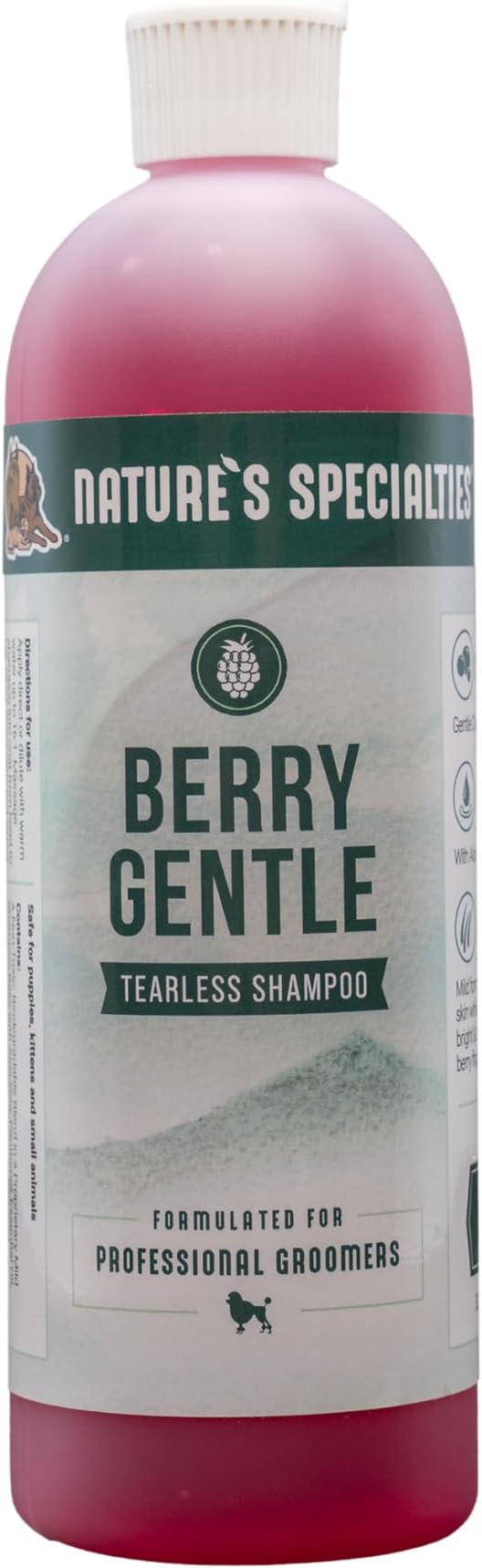Nature's Specialties Berry Gentle Ultra Concentrated Face and Body Wash for Pets, Makes up to 2 Gallons, Natural Choice for Professional Groomers, Gently Cleanses The Skin and Coat, Made in USA, 16 oz NaturesSpecialties