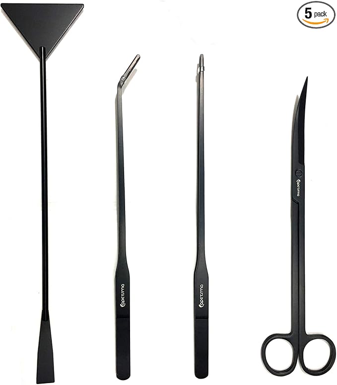 Aquarium Tweezers, Capetsma Stainless Steel Aquarium Plant Tools Long Aquascaping Tools Scissors Spatula Aquatic Plants Tool Set for Freshwater and Saltwater capetsma