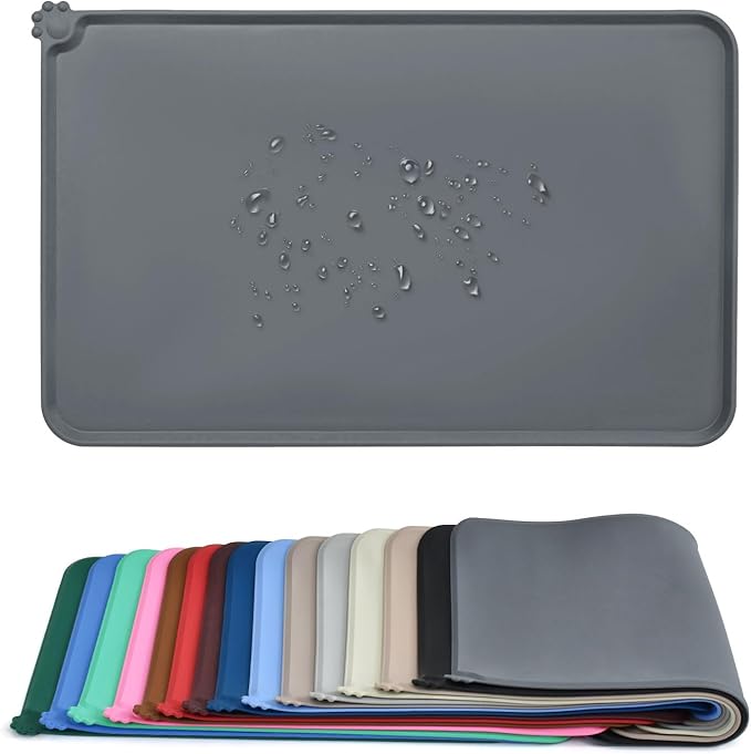 AUDWUD Silicone Waterproof Dog Cat Pet Feeding Mats,Anti Slip Pet Bowl Mats,Pet Feeding Mat - PAWPICO