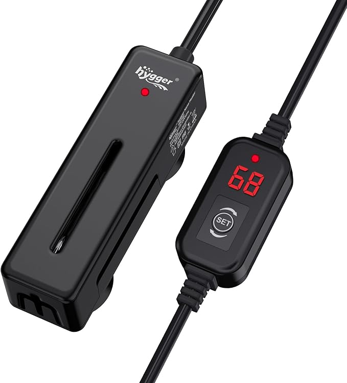 hygger Mini Fish Tank Submersible Heater 20W for 1-5 Gallons Desktop Betta Aquarium Heater with Digital Display Controller Adjustable Temperature hygger