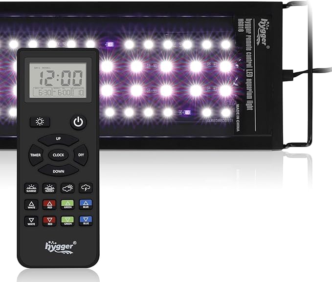 hygger Advanced Remote Control Aquarium Light Customizable Full Spectrum Fish Tank LED with DIY, Default & Weather Mode Freshwater Planted Tank hygger