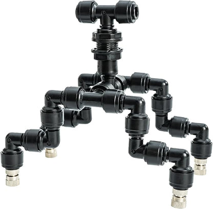 Reptile Mister Nozzles 360 Degree Adjustable Reptile Fogger Mist Sprinkler, Four-Head Black Misting Spray Nozzles for Aquarium Rainforest ExplorewithPassion