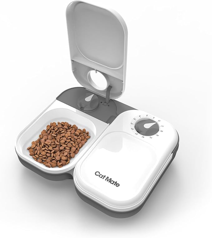 Cat Mate C200 2-Meal Automatic Pet Feeder for Cats and Small Dogs with Ice Pack - PAWPICO