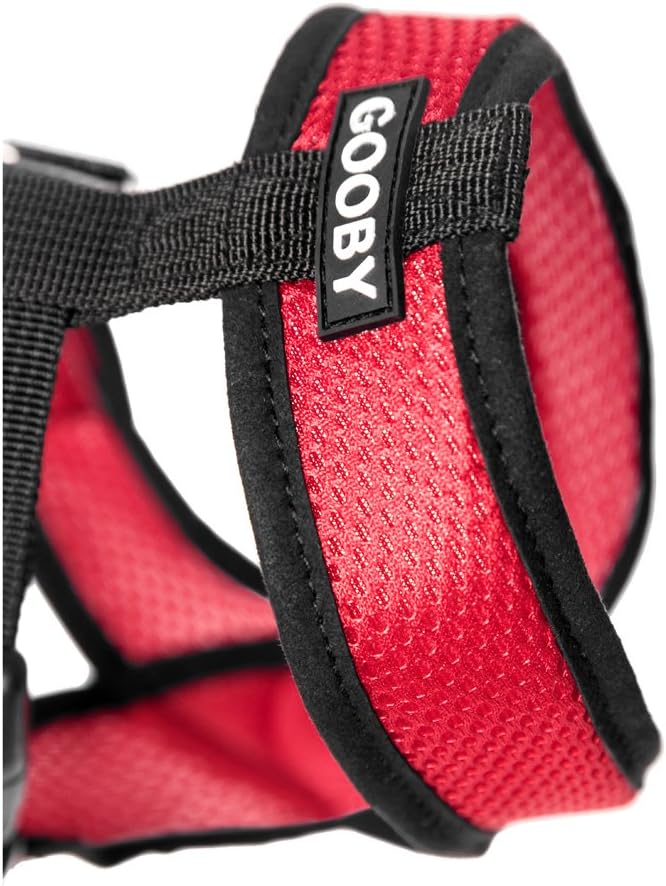 Gooby Comfort X Head in Harness - Red, Small - No Pull Small Dog Harness, Patented Choke-Free X Frame - Perfect on The Go Dog Harness for Medium Dogs No Pull or Small Dogs for Indoor and Outdoor Use Gooby